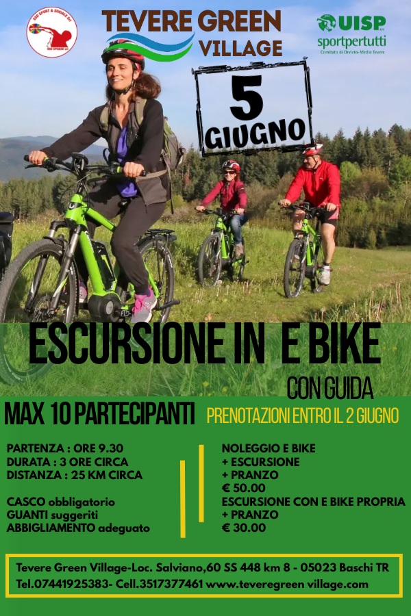 Escursione in e-bike con guida 5 giugno 2022